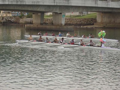 Nemato rowers at the opening of their rowing club